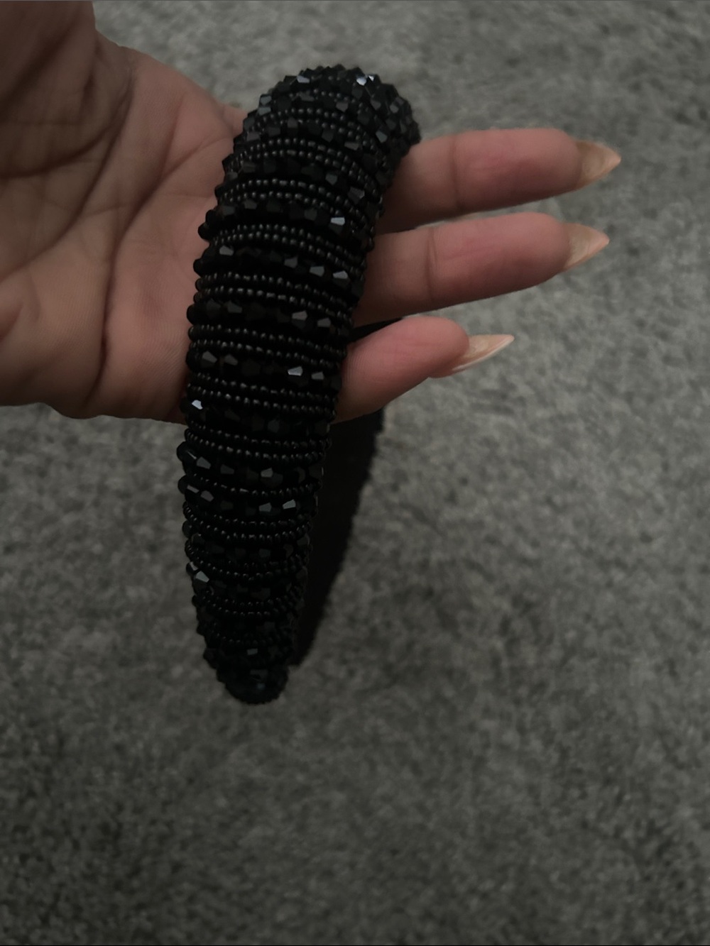 Black Beaded Headband - Women's Accessory